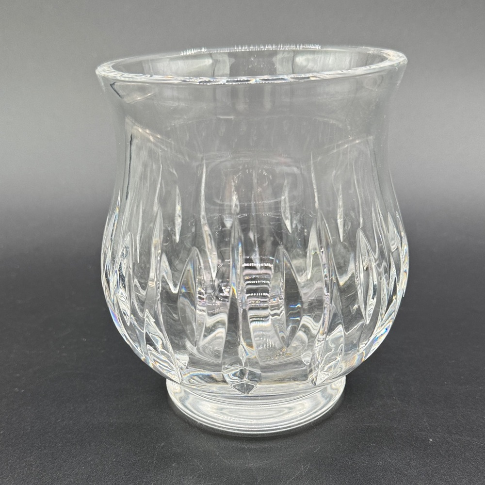 MARQUIS By WATERFORD Crystal Vase Candle Votive 5 1/2in ARIEL Pattern Vintage